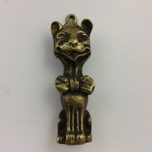 Vintage Brass Cheshire Cat Door Knocker Edwardian Revival Style Reproduction